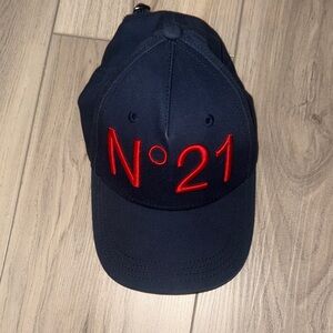 No. 21 Kids Navy and Red Cap